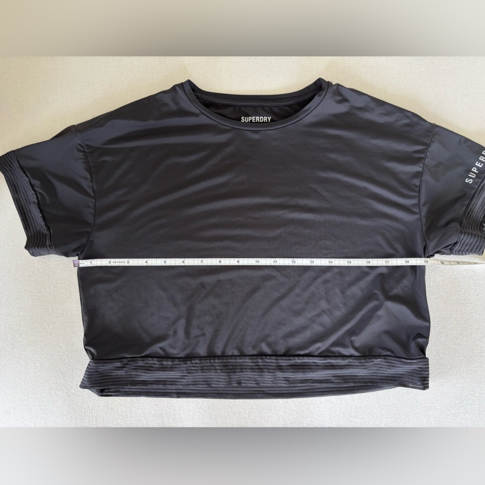 Superdry t-shirt oversized boxy cropped black short sleeves small S - Picture 9 of 9